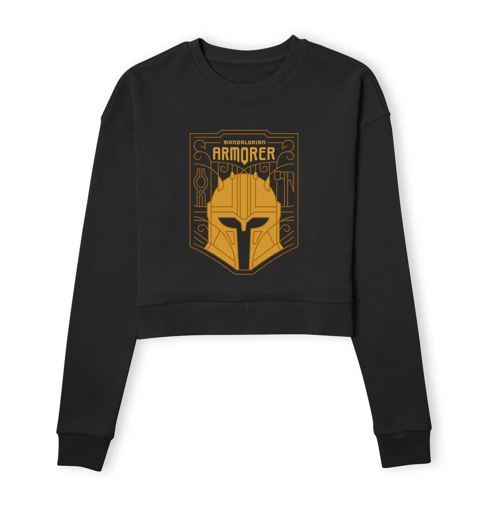 Star Wars The Mandalorian The Armorer Badge Women's Cropped Sweatshirt - Black - XS Afbeelding 1