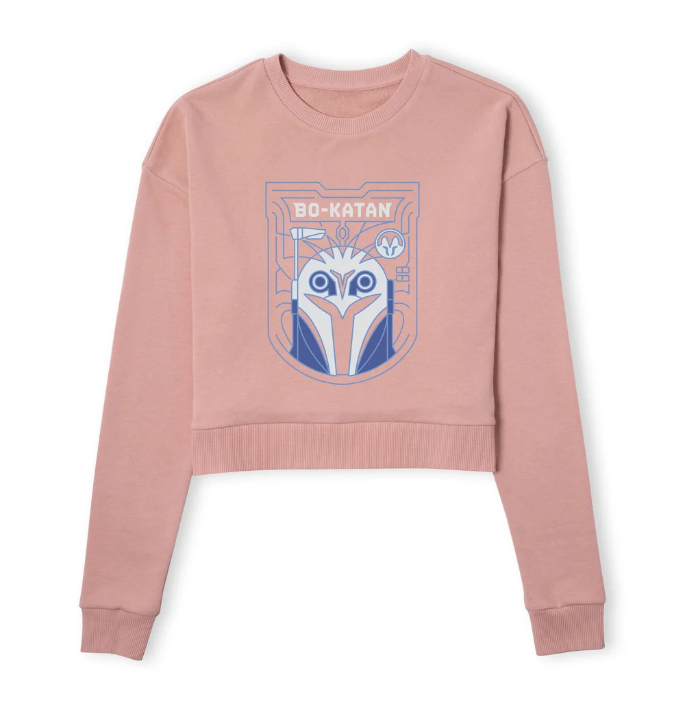 Star Wars The Mandalorian Bo-Katan Badge Women's Cropped Sweatshirt - Dusty Pink - XS Afbeelding 1