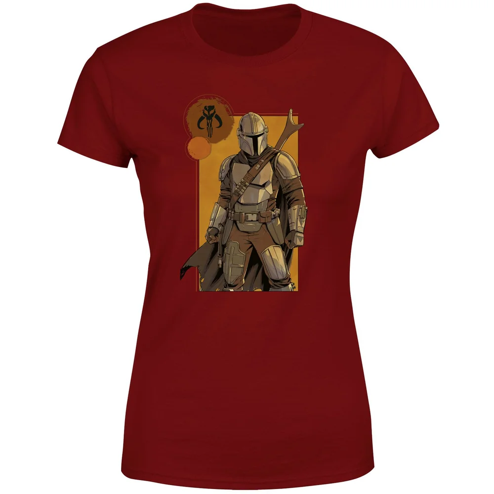 Star Wars The Mandalorian Composition Women's T-Shirt - Burgundy - XS Afbeelding 1