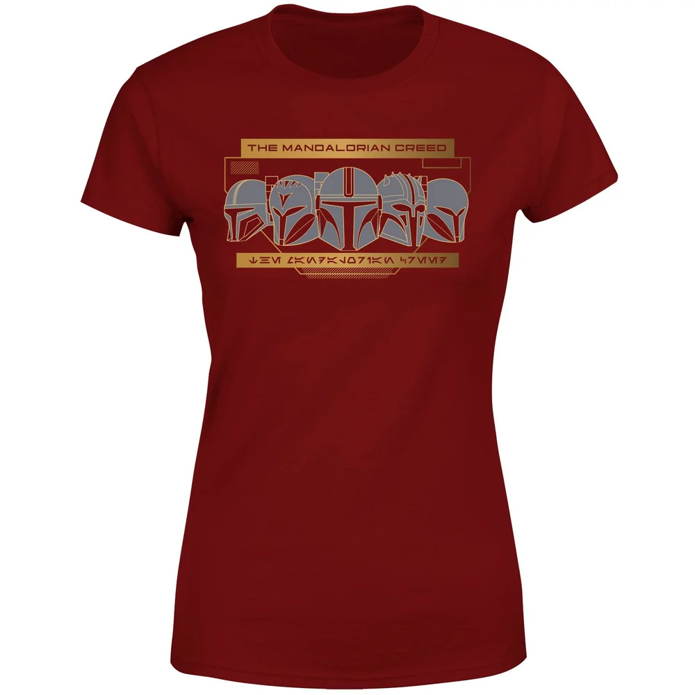 Star Wars The Mandalorian Creed Women's T-Shirt - Burgundy - XS Afbeelding 1