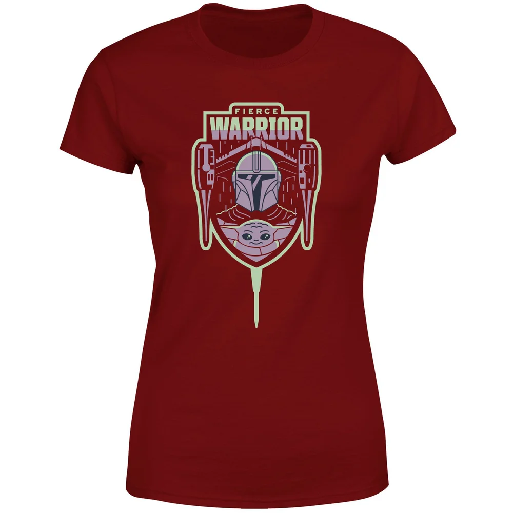 Star Wars The Mandalorian Fierce Warrior Women's T-Shirt - Burgundy - XS Afbeelding 1