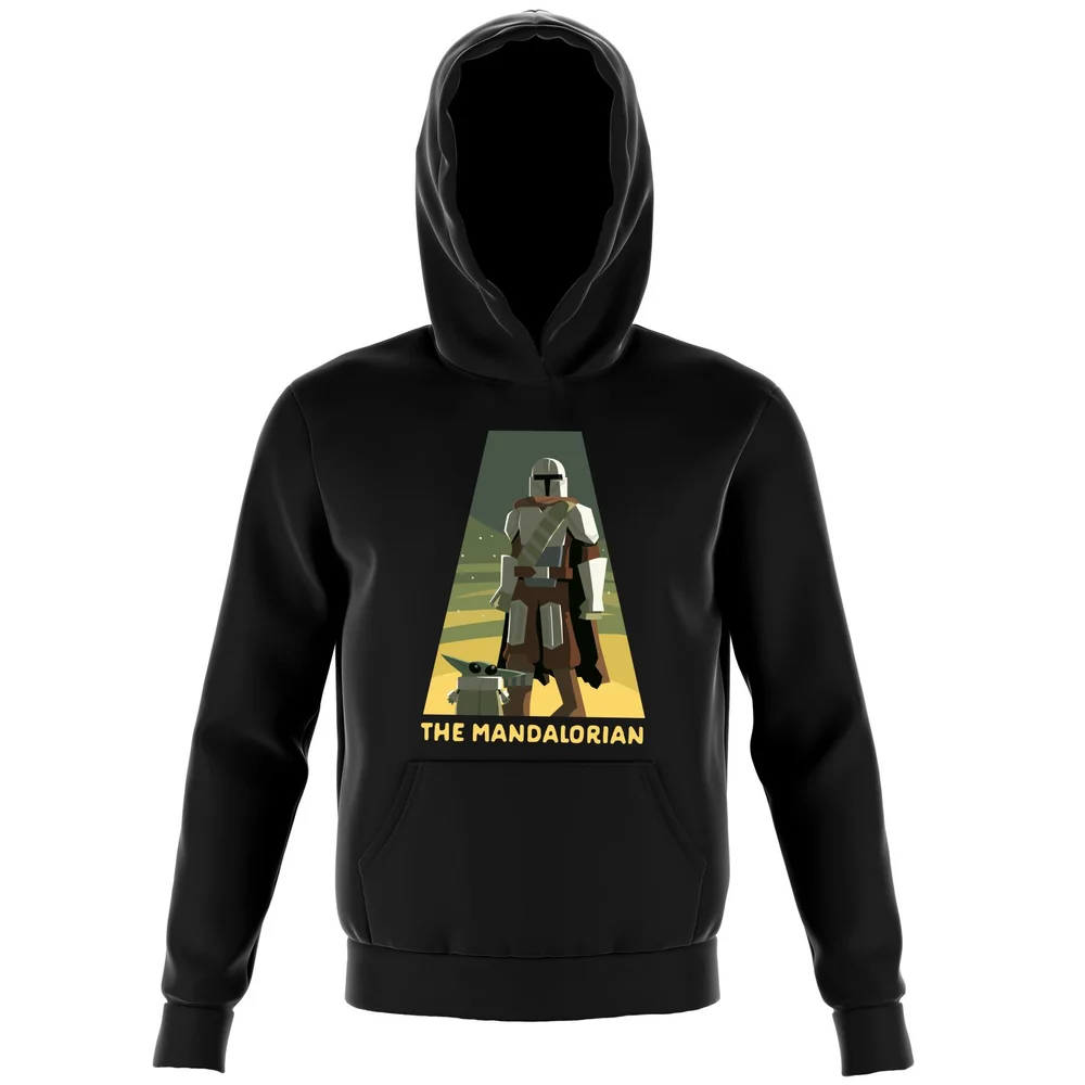 Star Wars The Mandalorian Artistic Pose Kids' Hoodie - Green - 98/104 (3-4 jaar) Afbeelding 1