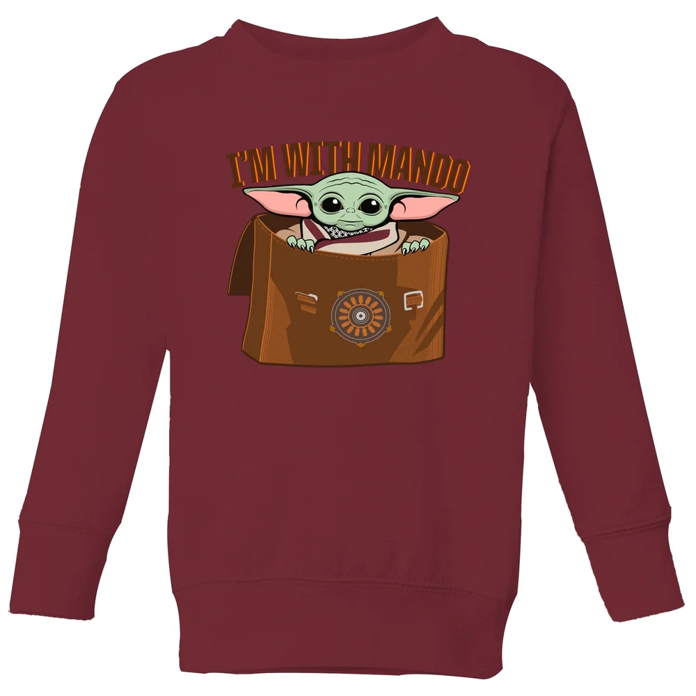 Star Wars The Mandalorian I'm With Mando Kids' Sweatshirt - Burgundy - 98/104 (3-4 jaar) Afbeelding 1