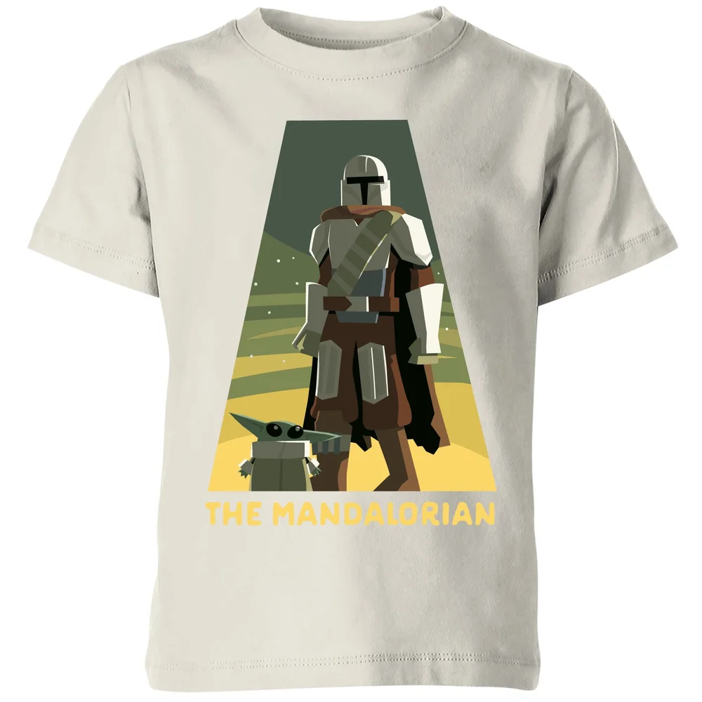 Star Wars The Mandalorian Artistic Pose Kids' T-Shirt - Cream - 98/104 (3-4 jaar) Afbeelding 1