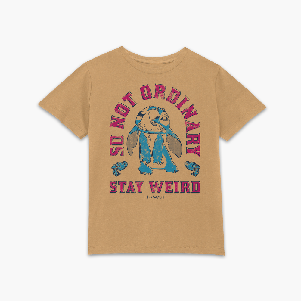 Lilo & Stitch Stay Weird Kids' T-Shirt - Tan - 98/104 (3-4 jaar) - Tan Afbeelding 1