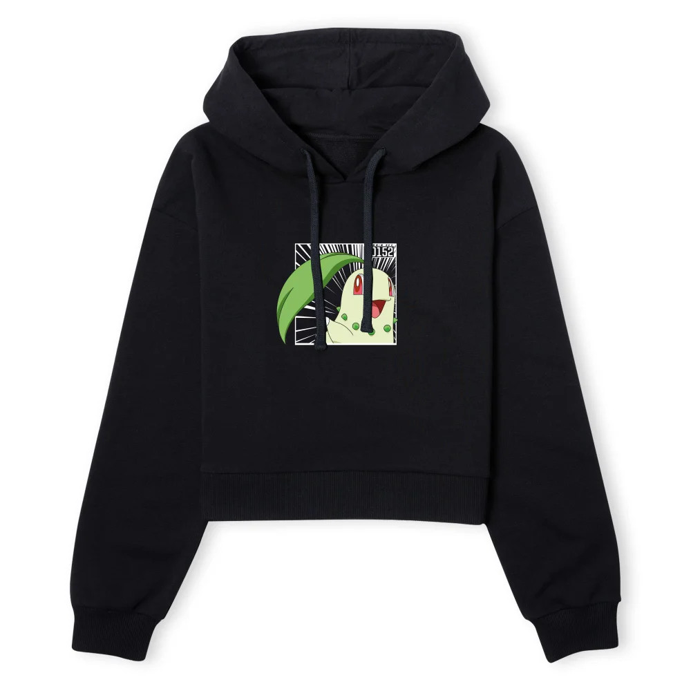 Pokemon Chikorita Women's Cropped Hoodie - Black - XS Afbeelding 1