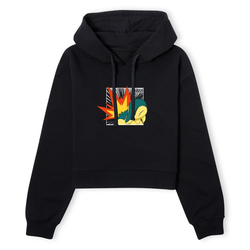 Pokemon Cyndaquil Women's Cropped Hoodie - Black - XS Afbeelding 1
