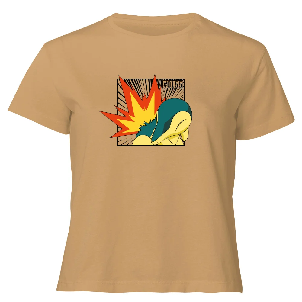 Pokemon Cyndaquil Women's Cropped T-Shirt - Tan - XL Afbeelding 1