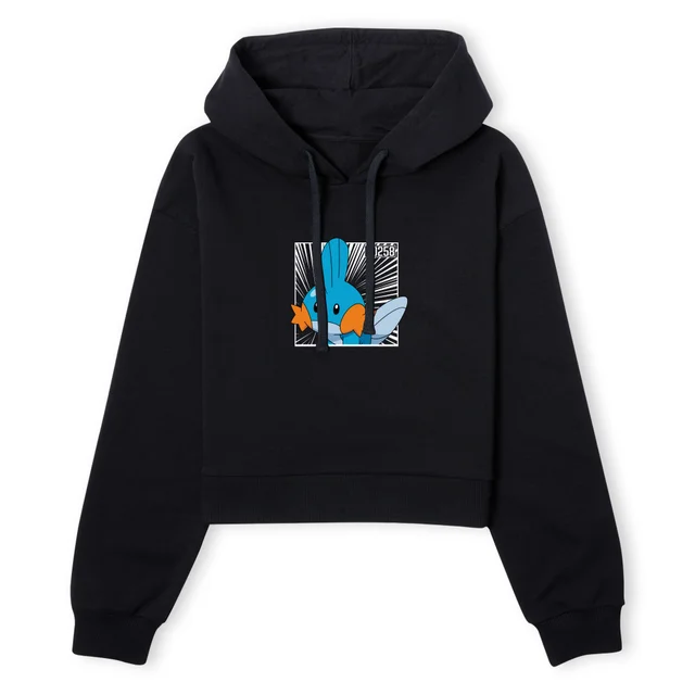 Pokemon Mudkip Women's Cropped Hoodie - Black
