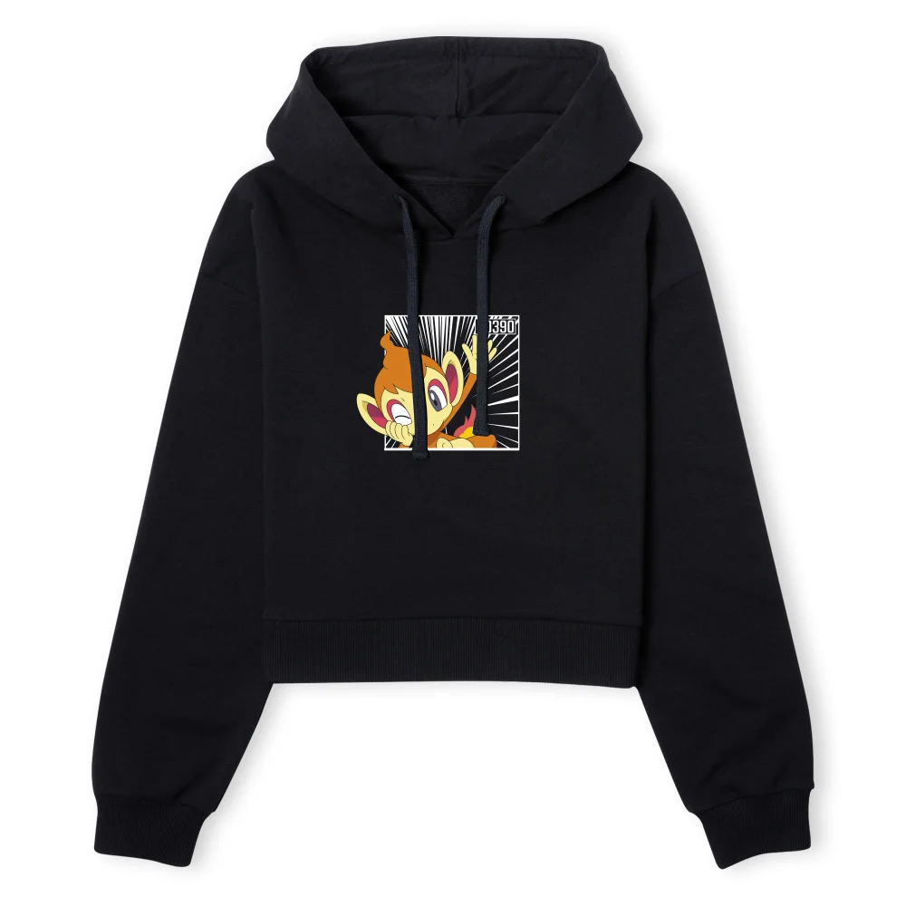 Pokemon Chimchar Women's Cropped Hoodie - Black - XS Afbeelding 1
