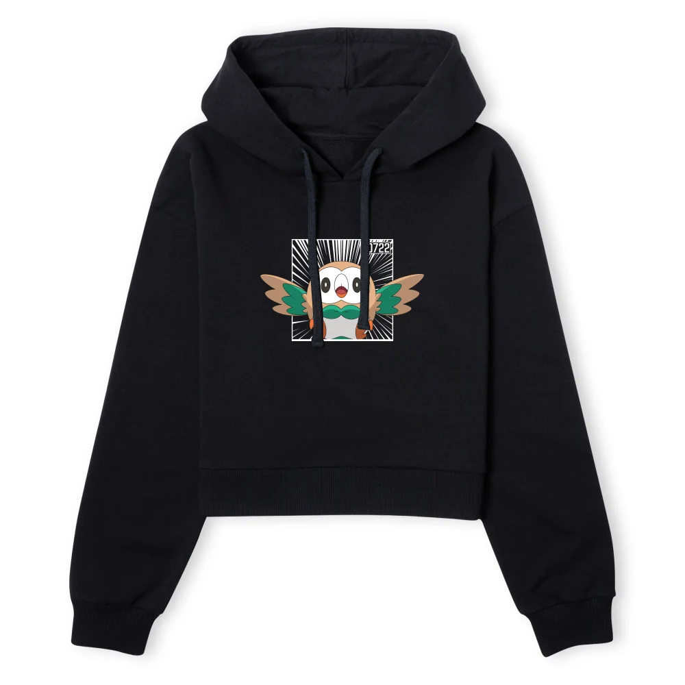 Pokemon Rowlet Women's Cropped Hoodie - Black - XS Afbeelding 1