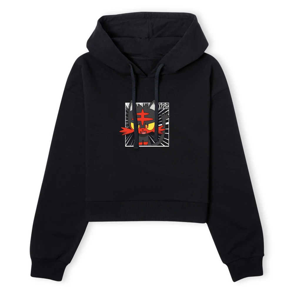 Pokemon Litten Women's Cropped Hoodie - Black - XS Afbeelding 1