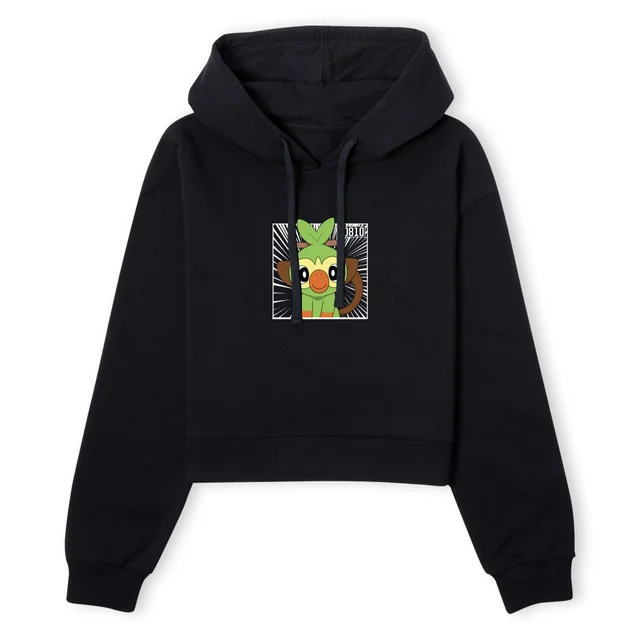 Pokemon Grookey Women's Cropped Hoodie - Black