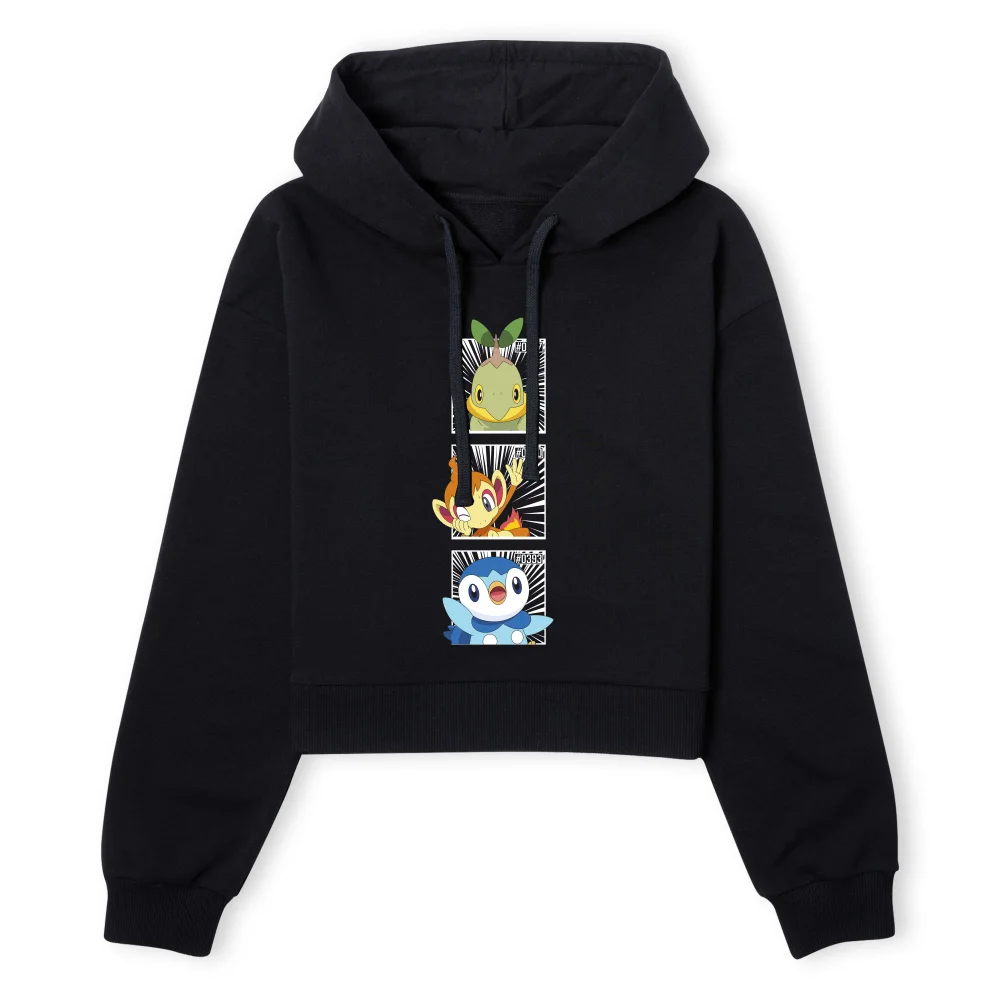 Pokemon Generation 4 Intro Women's Cropped Hoodie - Black - XS Afbeelding 1