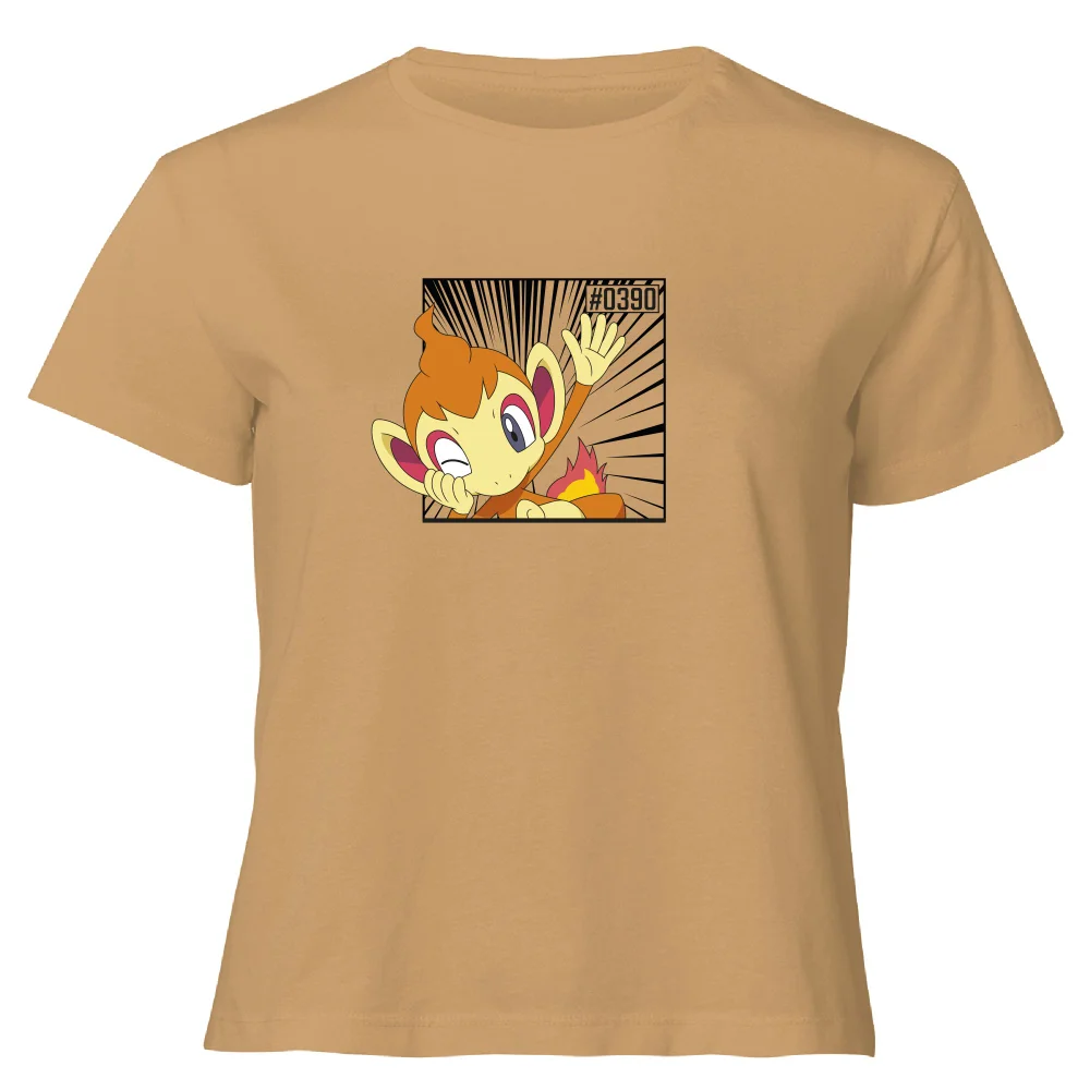 Pokemon Chimchar Women's Cropped T-Shirt - Tan - XL Afbeelding 1