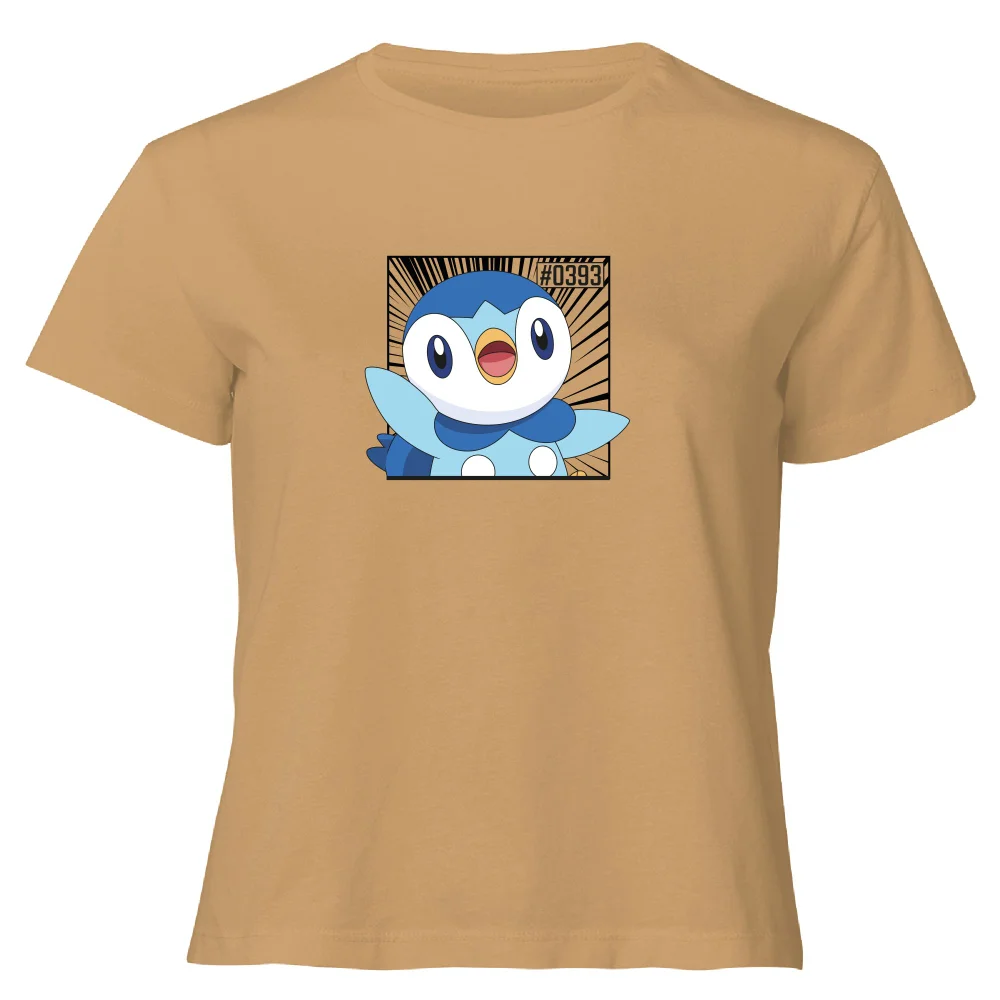 Pokemon Piplup Women's Cropped T-Shirt - Tan - XL Afbeelding 1