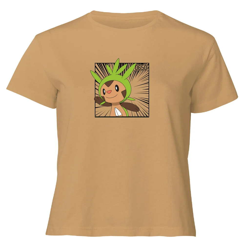 Pokemon Chespin Women's Cropped T-Shirt - Tan - XL Afbeelding 1