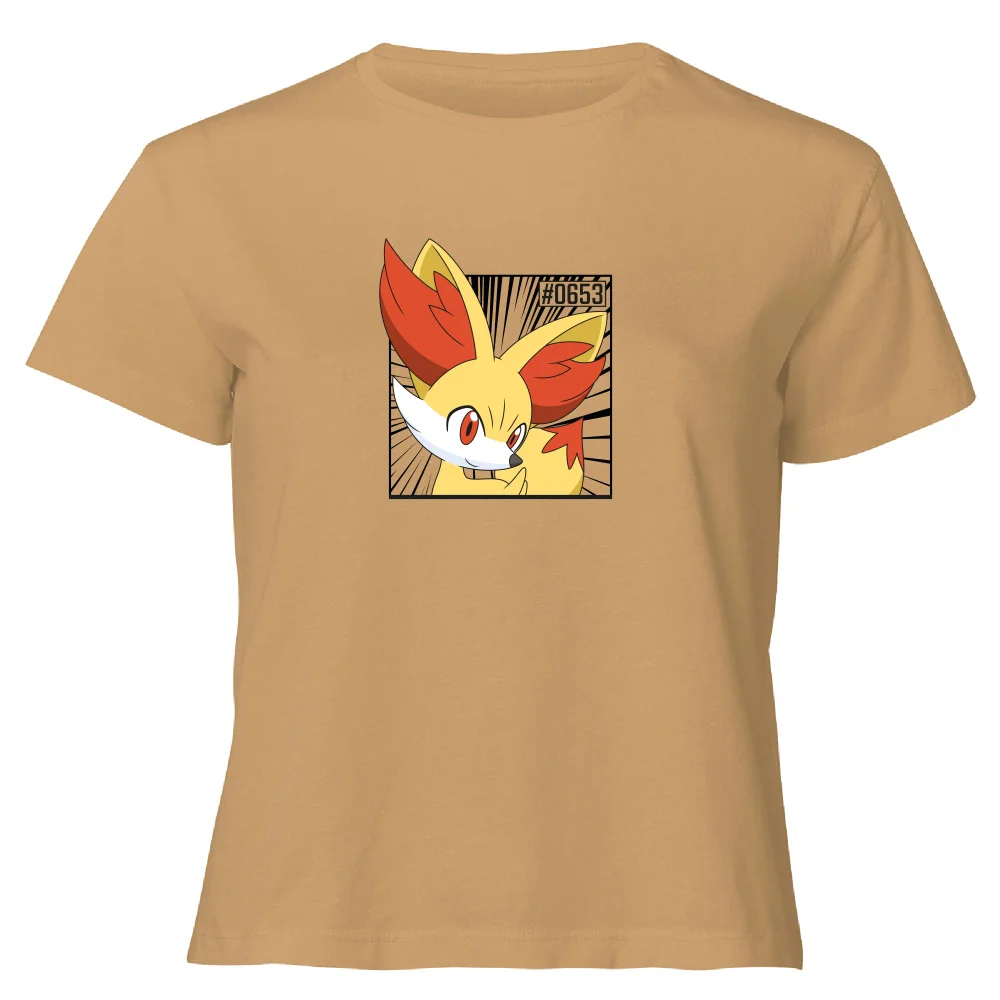 Pokemon Fennekin Women's Cropped T-Shirt - Tan - XL Afbeelding 1