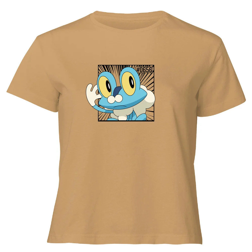 Pokemon Froakie Women's Cropped T-Shirt - Tan - XL Afbeelding 1