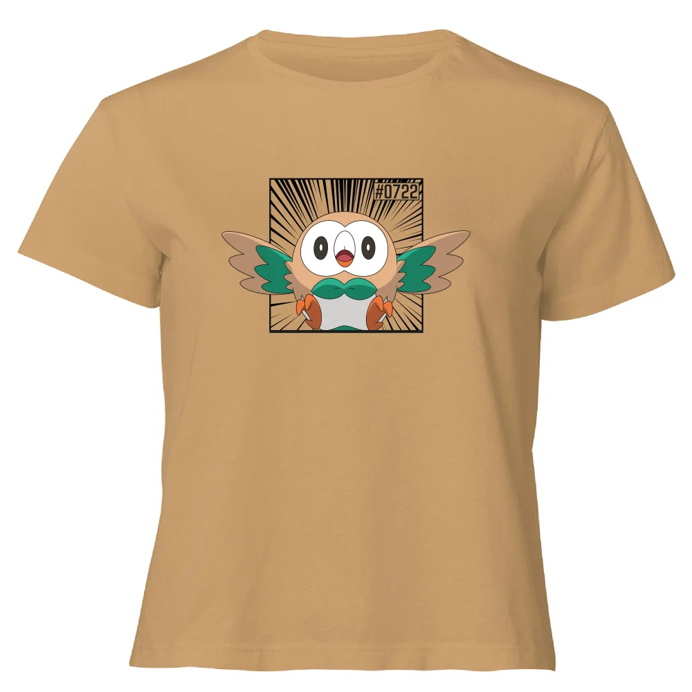 Pokemon Rowlet Women's Cropped T-Shirt - Tan - XL Afbeelding 1