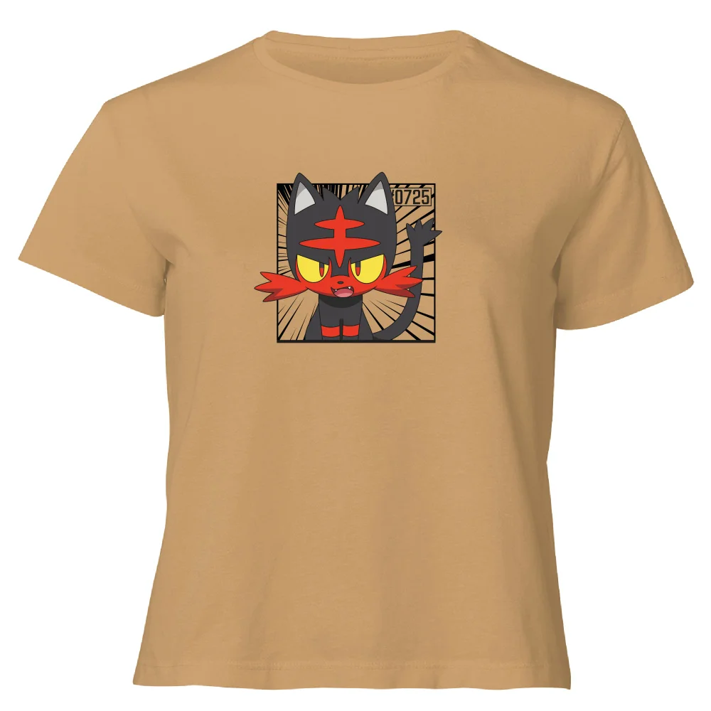 Pokemon Litten Women's Cropped T-Shirt - Tan - XL Afbeelding 1
