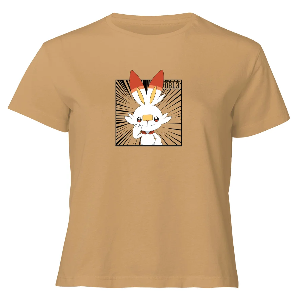 Pokemon Scorbunny Women's Cropped T-Shirt - Tan - XL Afbeelding 1