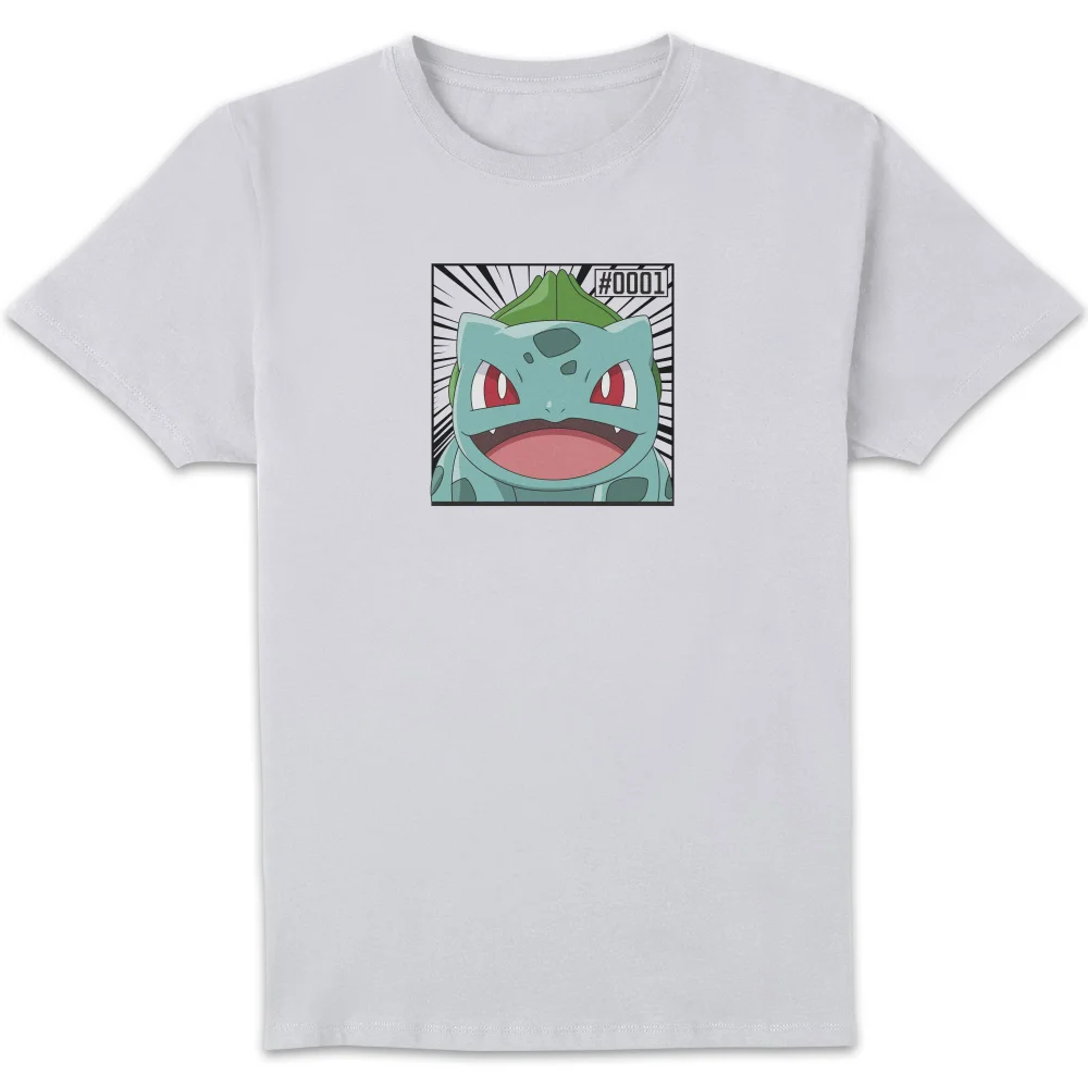 Pokémon Pokédex Bulbasaur #0001 Men's T-Shirt - White - S Afbeelding 1
