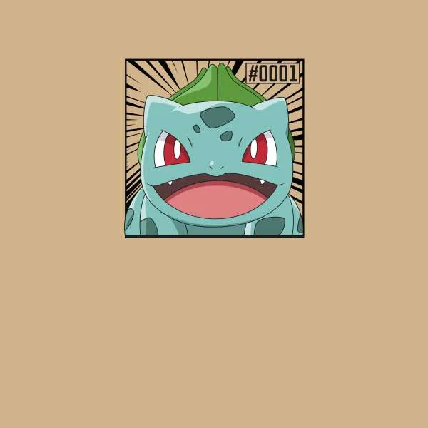 Pokémon Pokédex Bulbasaur #0001 Men's T-Shirt - Tan