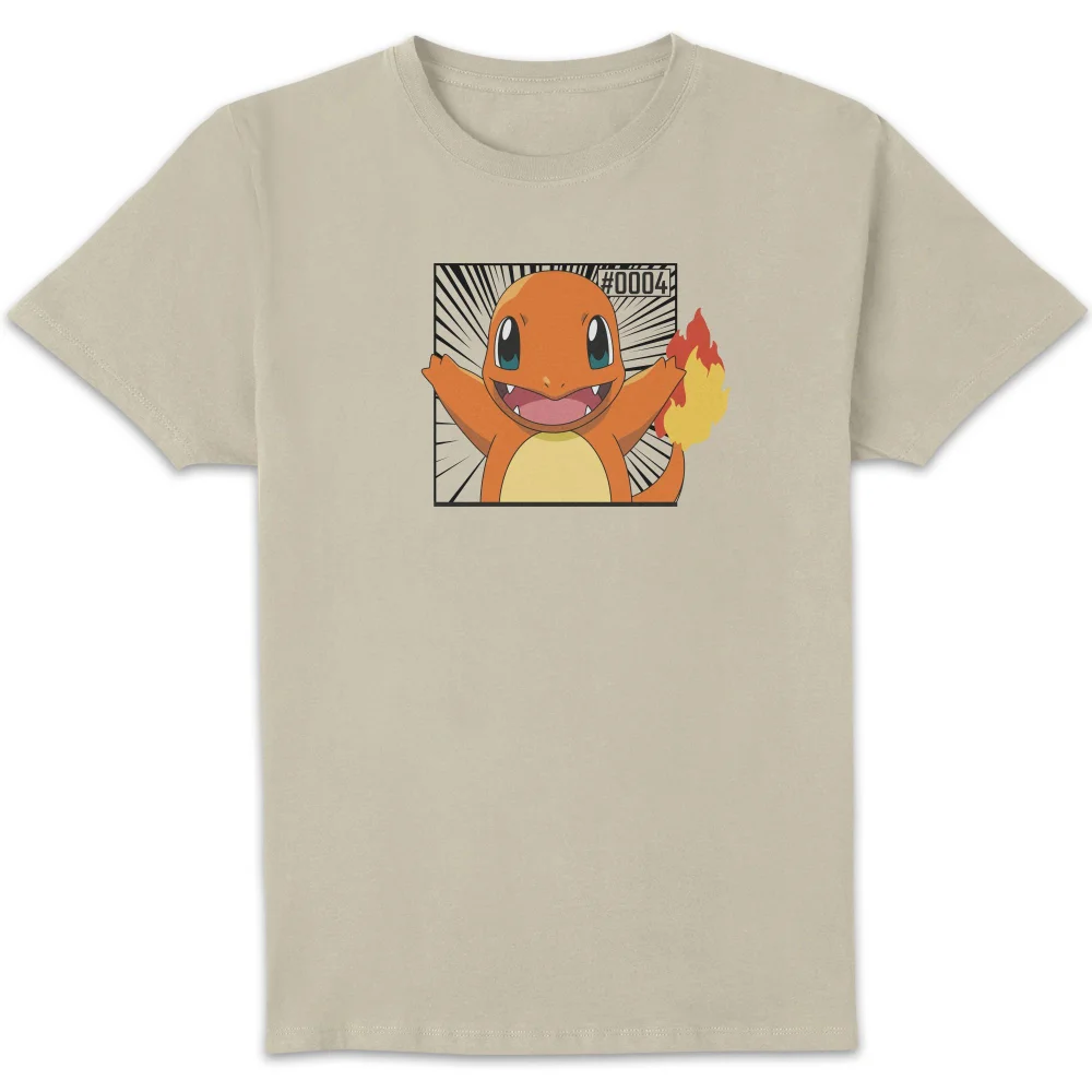 Pokémon Pokédex Charmander #0004 Men's T-Shirt - Cream - L Afbeelding 1