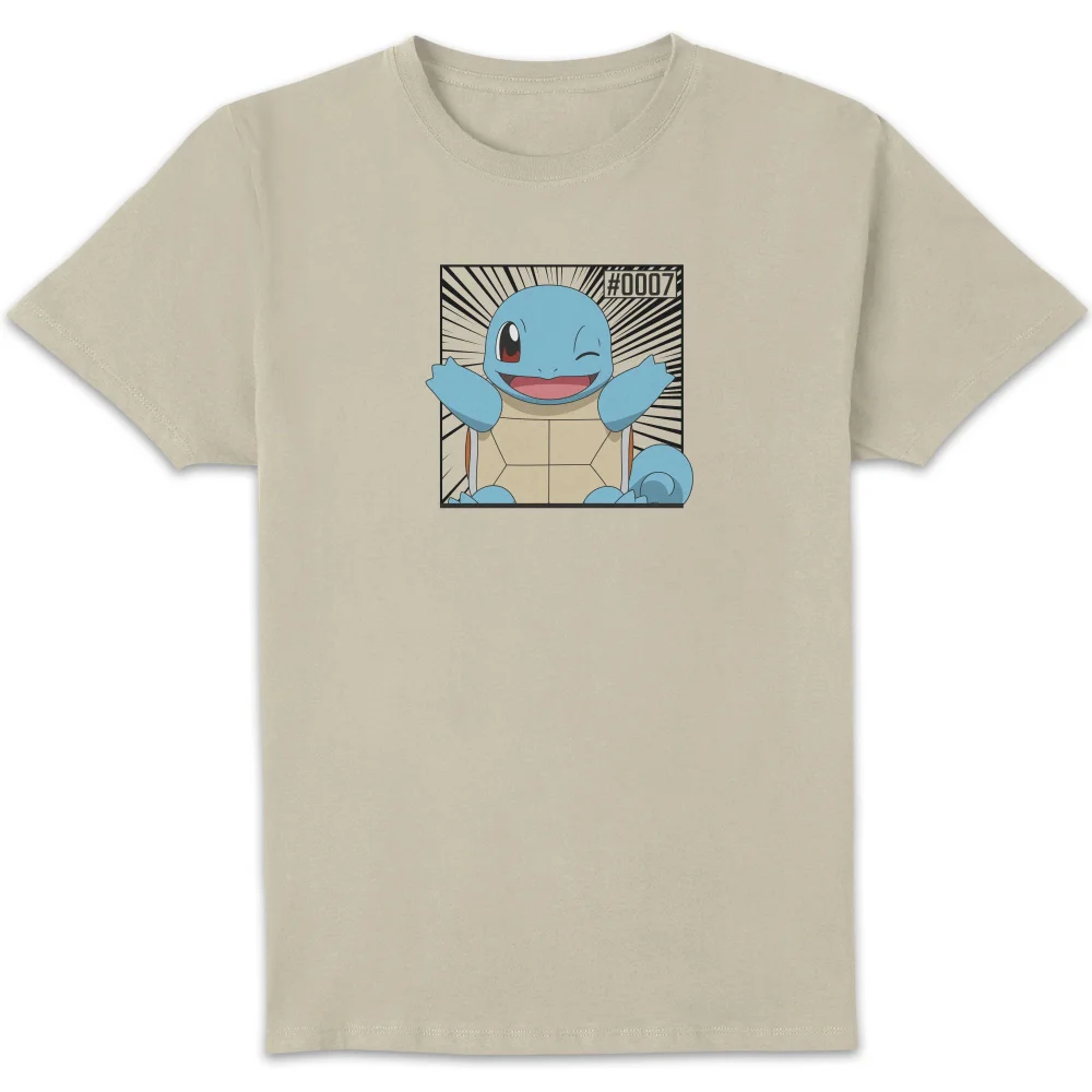 Pokémon Pokédex Squirtle #0007 Men's T-Shirt - Cream - L Afbeelding 1
