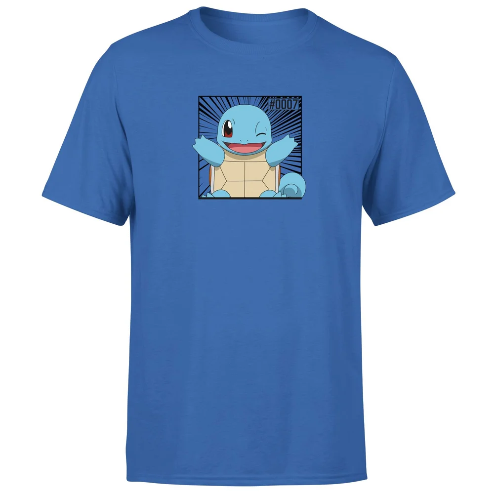 Pokémon Pokédex Squirtle #0007 Men's T-Shirt - Blue - S Afbeelding 1