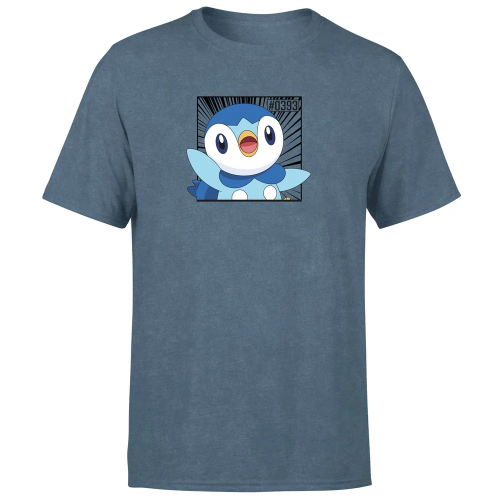Pokemon Piplup Men's T-Shirt - Navy Acid Wash - S Afbeelding 1