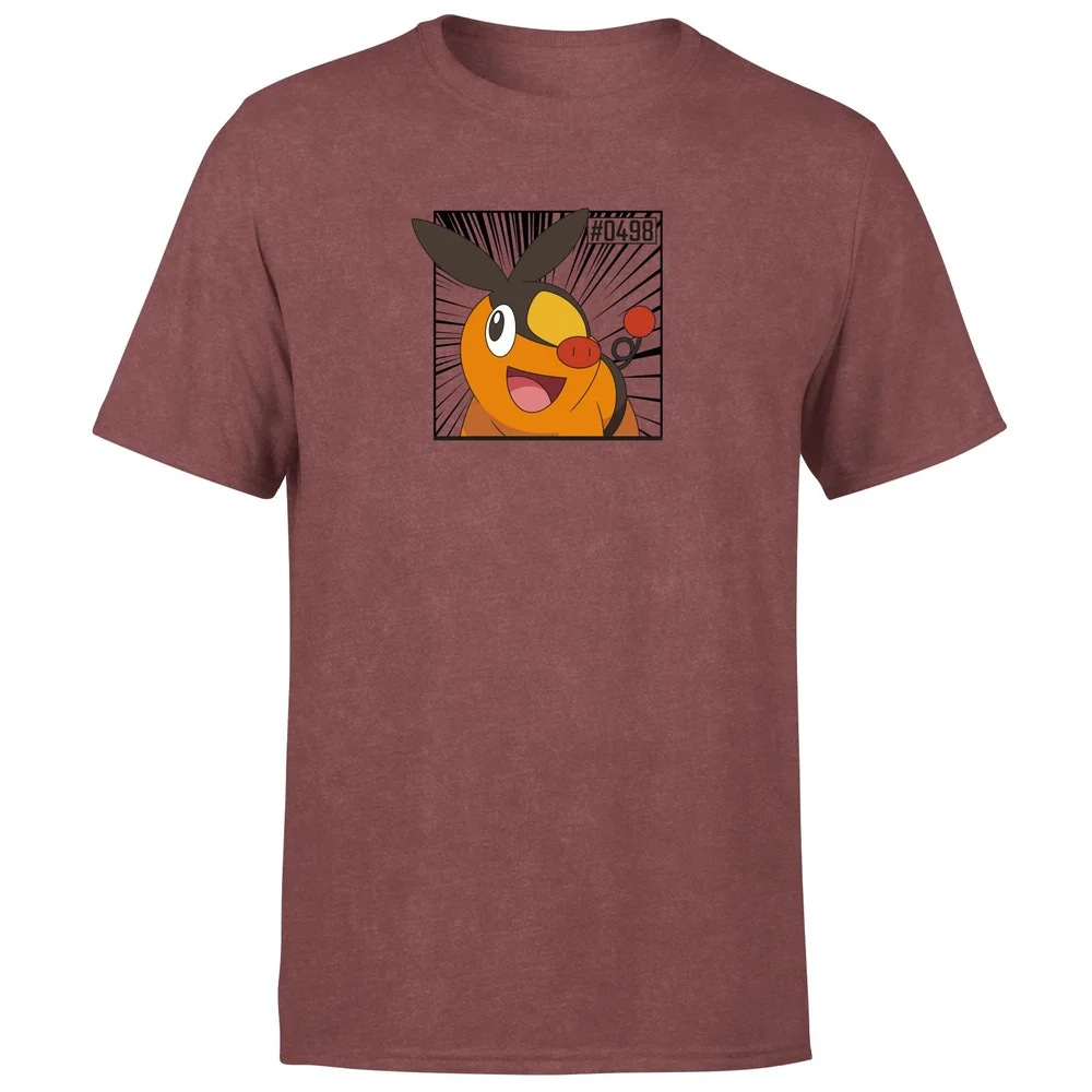 Pokemon Tepig Men's T-Shirt - Burgundy Acid Wash - S Afbeelding 1