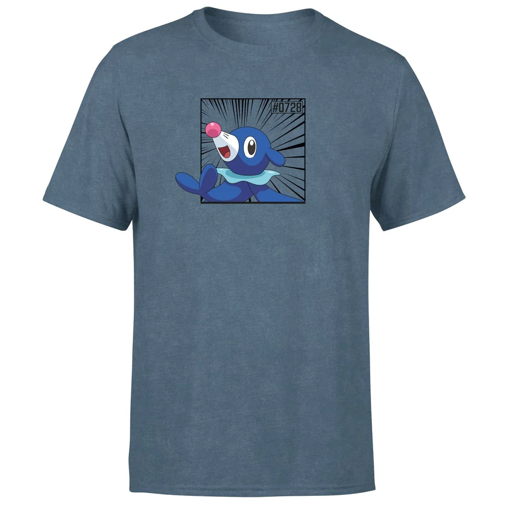 Pokemon Popplio Men's T-Shirt - Navy Acid Wash - S Afbeelding 1