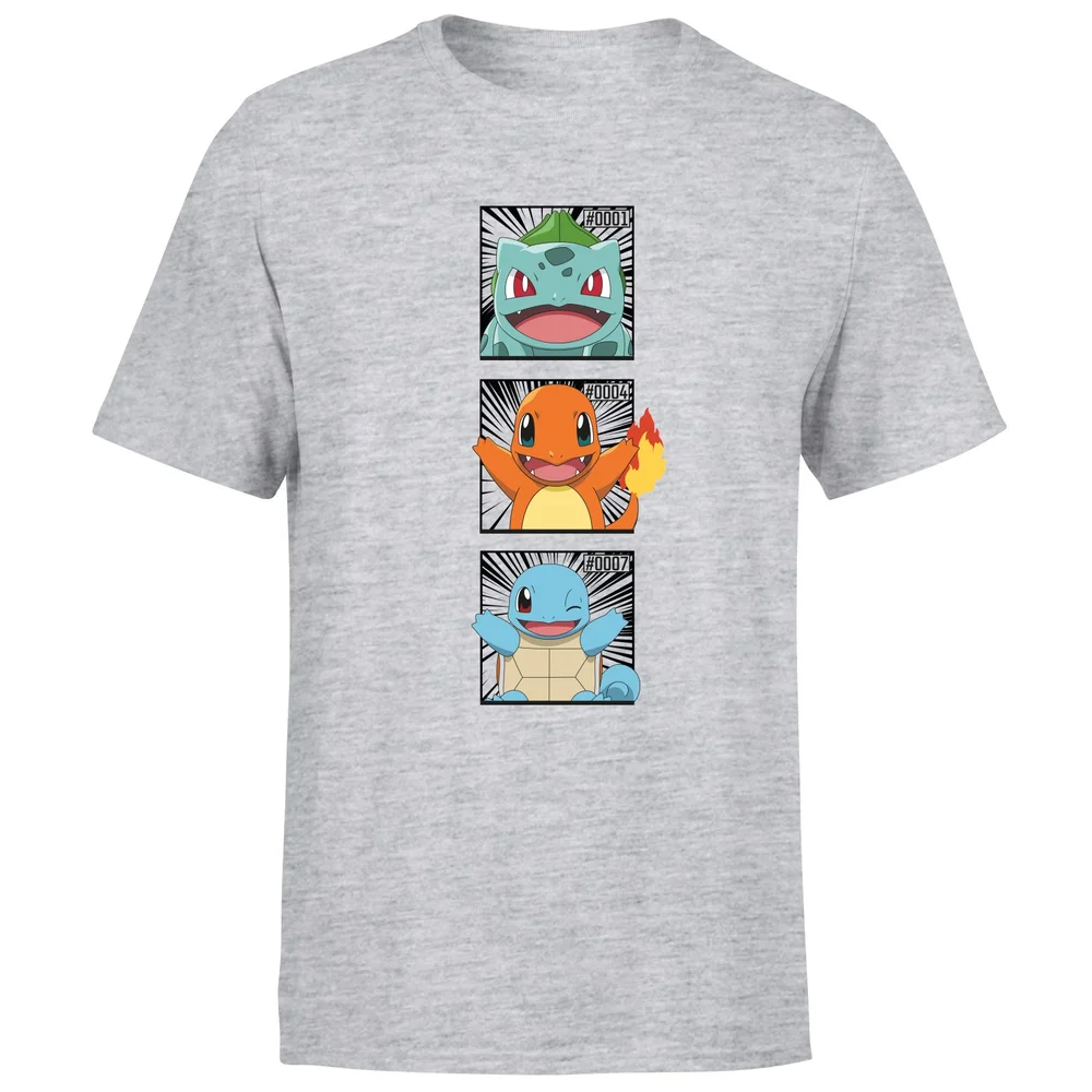 Pokemon Generation 1 Starters Men's T-Shirt - Grey - S Afbeelding 1