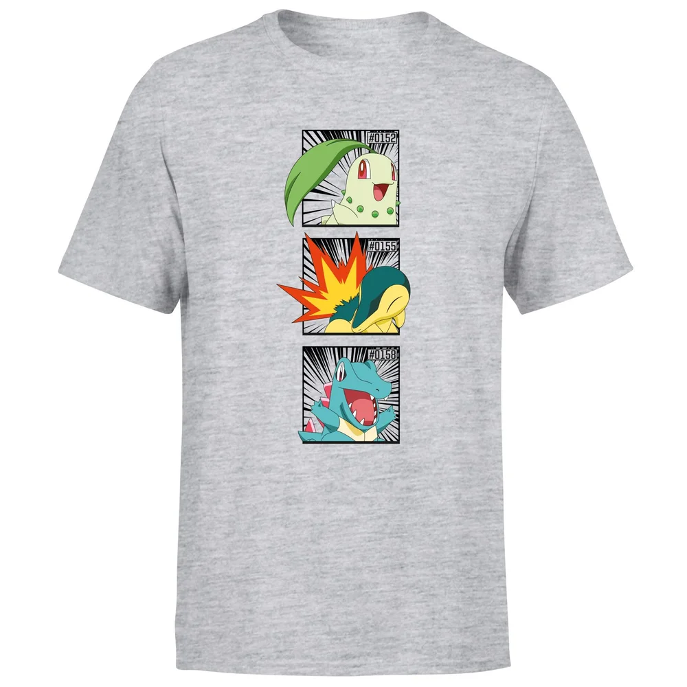 Pokemon Generation 2 Starters Men's T-Shirt - Grey - S Afbeelding 1
