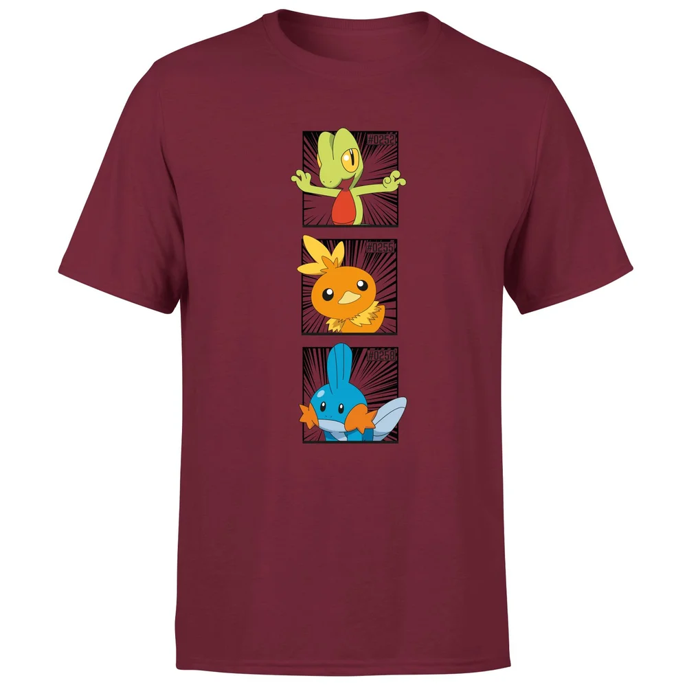 Pokemon Generation 3 Starters Men's T-Shirt - Burgundy - S Afbeelding 1