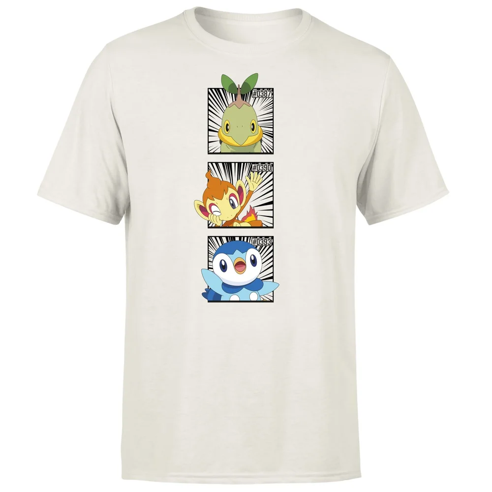 Pokemon Generation 4 Starters Men's T-Shirt - Cream - L Afbeelding 1