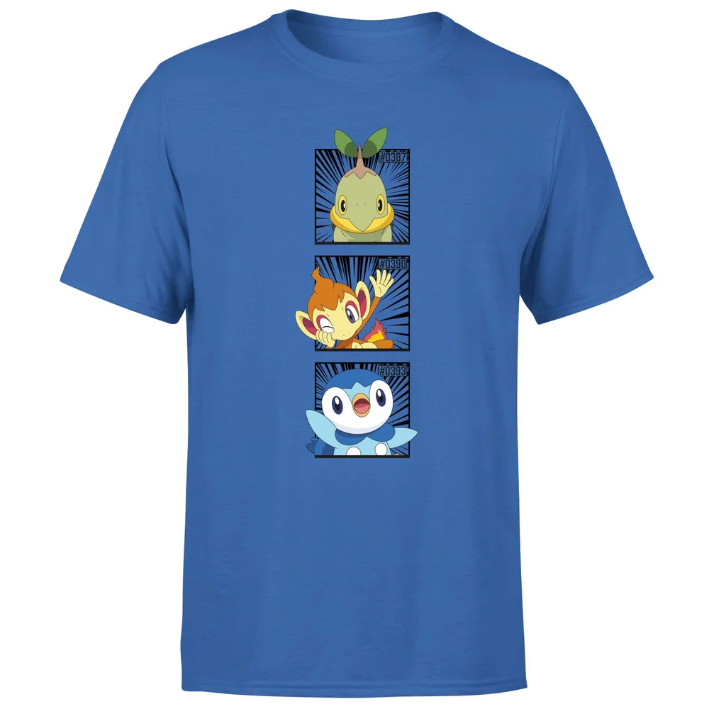 Pokemon Generation 4 Starters Men's T-Shirt - Blue - S Afbeelding 1