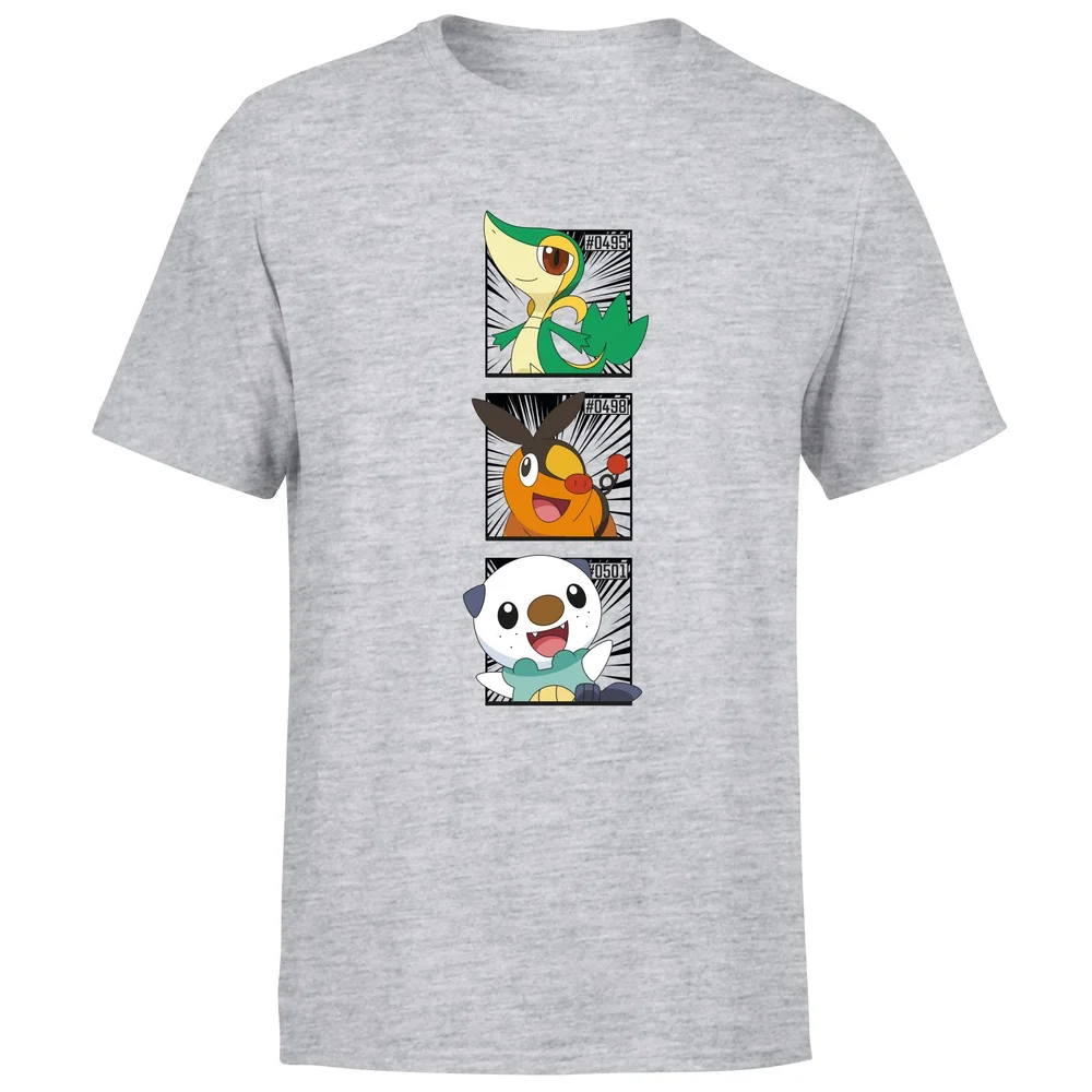 Pokemon Generation 5 Starters Men's T-Shirt - Grey - S Afbeelding 1
