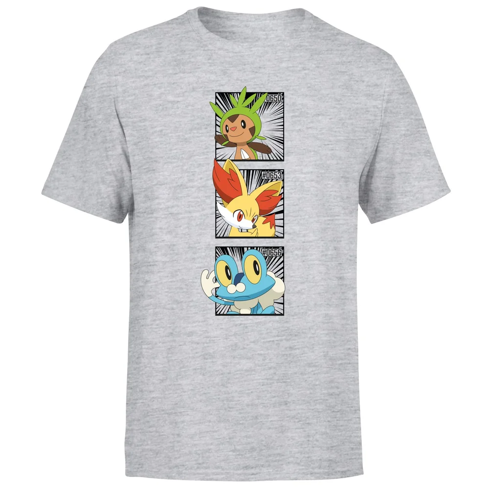 Pokemon Generation 6 Starters Men's T-Shirt - Grey - S Afbeelding 1