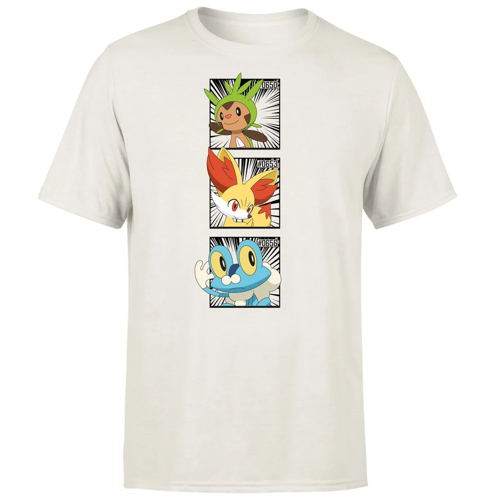 Pokemon Generation 6 Starters Men's T-Shirt - Cream - L Afbeelding 1