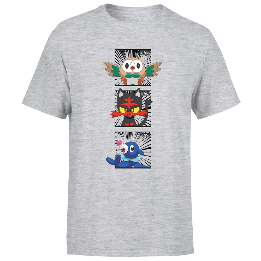 Pokemon Generation 7 Starters Men's T-Shirt - Grey - S Afbeelding 1