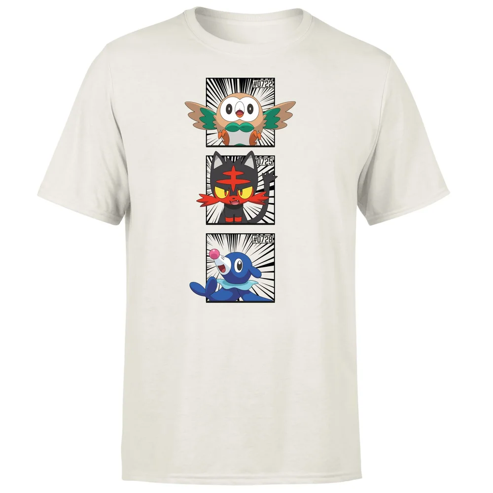Pokemon Generation 7 Starters Men's T-Shirt - Cream - L Afbeelding 1