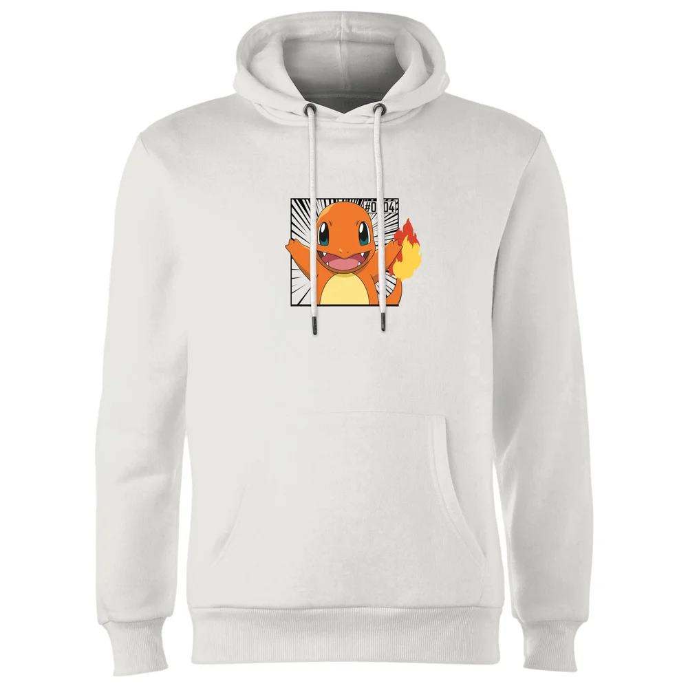 Pokémon Pokédex Charmander #0004 Hoodie - White - S Afbeelding 1