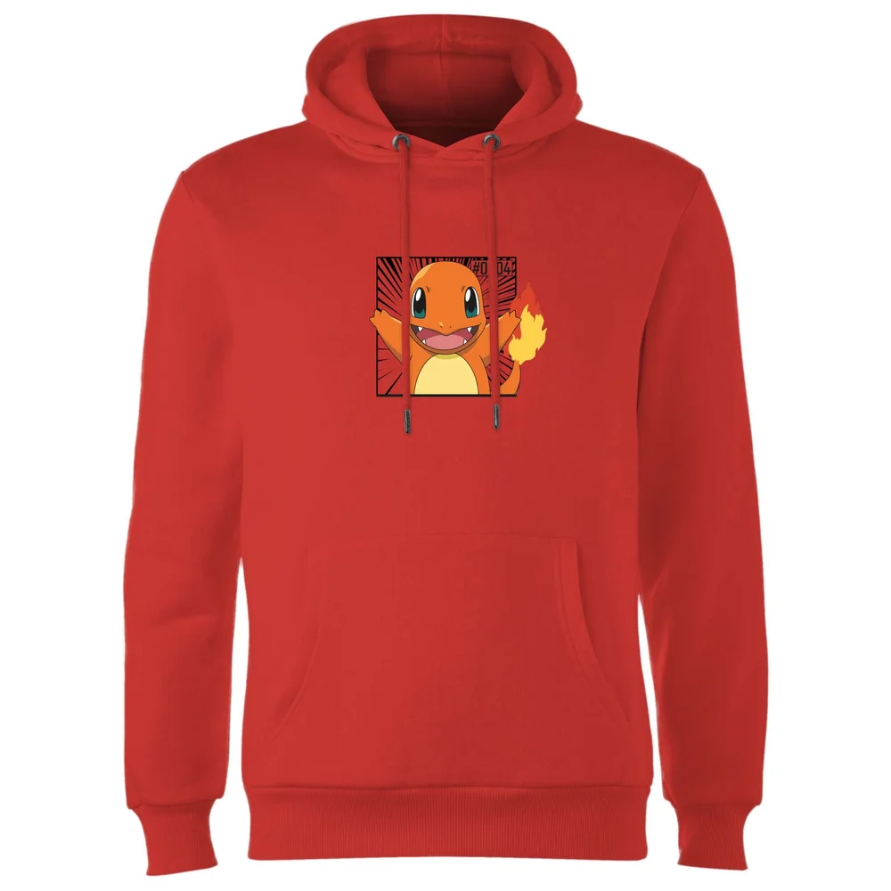 Pokémon Pokédex Charmander #0004 Hoodie - Red - S Afbeelding 1