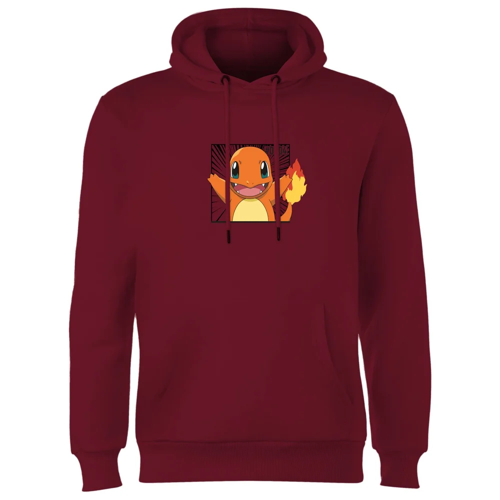Pokémon Pokédex Charmander #0004 Hoodie - Burgundy - S Afbeelding 1