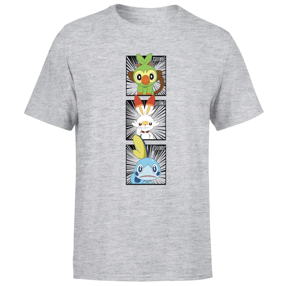 Pokemon Generation 8 Starters Men's T-Shirt - Grey - S Afbeelding 1