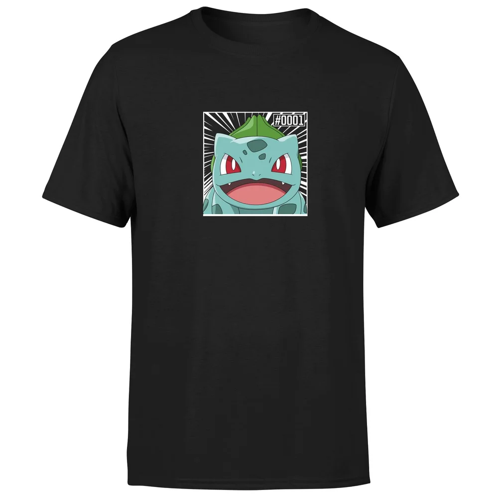 Pokémon Pokédex Bulbasaur #0001 Men's T-Shirt - Black - S Afbeelding 1