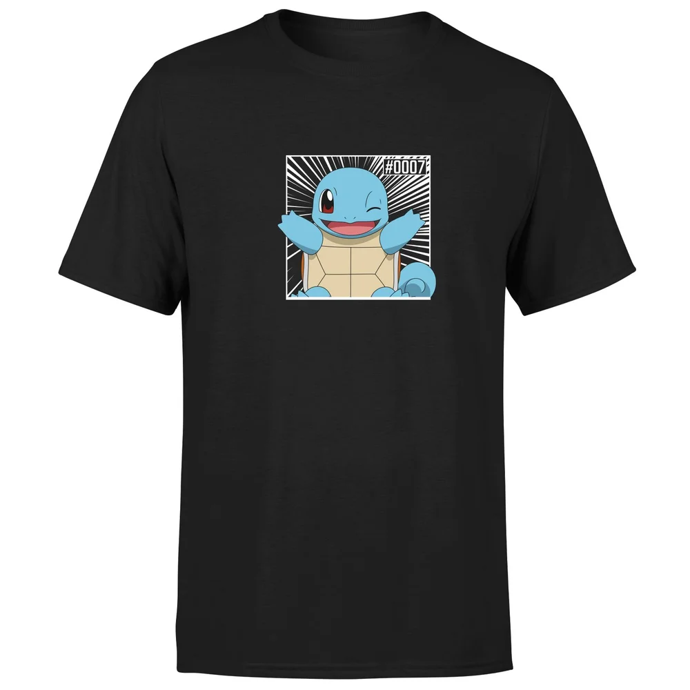 Pokémon Pokédex Squirtle #0007 Men's T-Shirt - Black - S Afbeelding 1
